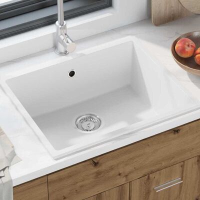 vidaXL Küchenspüle Weiß 54 x 44 x 20 cm Granit - Weiß vidaXL Küchenspüle Weiß 54 x 44 x 20 cm Granit - Weiß