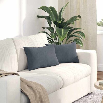 vidaXL Sofakissen 2 pcs Dunkelgrau 50 x 30 cm Cordstoff - Dunkelgrau vidaXL Sofakissen 2 pcs Dunkelgrau 50 x 30 cm Cordstoff - Dunkelgrau