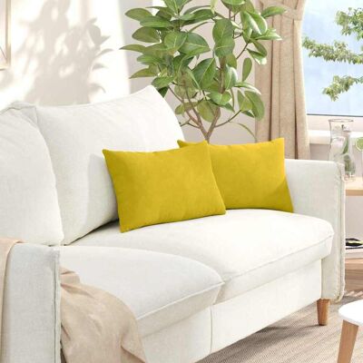 vidaXL Sofakissen 2 pcs Gelb 50 x 30 cm Cordstoff - Grün vidaXL Sofakissen 2 pcs Gelb 50 x 30 cm Cordstoff - Grün