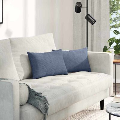 vidaXL Sofakissen 2 pcs Blau 50 x 30 cm Cordstoff - Blau vidaXL Sofakissen 2 pcs Blau 50 x 30 cm Cordstoff - Blau