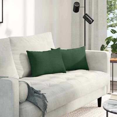 vidaXL Sofakissen 2 pcs Dunkelgrün 50 x 30 cm Cordstoff - Grün vidaXL Sofakissen 2 pcs Dunkelgrün 50 x 30 cm Cordstoff - Grün