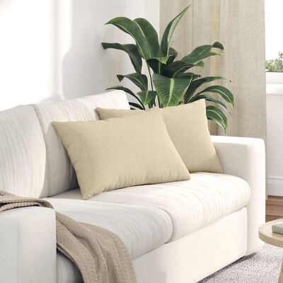 vidaXL Sofakissen 2 pcs Creme 60 x 40 cm Stoff - Creme vidaXL Sofakissen 2 pcs Creme 60 x 40 cm Stoff - Creme