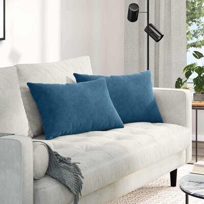 vidaXL Sofakissen 2 pcs Blau 60 x 40 cm Cordstoff - Blau vidaXL Sofakissen 2 pcs Blau 60 x 40 cm Cordstoff - Blau