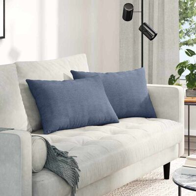 vidaXL Sofakissen 2 pcs Blau 60 x 40 cm Cordstoff - Blau vidaXL Sofakissen 2 pcs Blau 60 x 40 cm Cordstoff - Blau