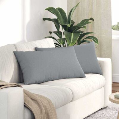 vidaXL Sofakissen 2 pcs Hellgrau 80 x 40 cm Stoff - Hellgrau vidaXL Sofakissen 2 pcs Hellgrau 80 x 40 cm Stoff - Hellgrau