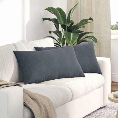 vidaXL Sofakissen 2 pcs Dunkelgrau 80 x 40 cm Cordstoff - Grau vidaXL Sofakissen 2 pcs Dunkelgrau 80 x 40 cm Cordstoff - Grau