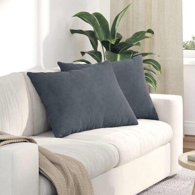 vidaXL Sofakissen 2 pcs Dunkelgrau 70 x 50 cm Cordstoff - Grau vidaXL Sofakissen 2 pcs Dunkelgrau 70 x 50 cm Cordstoff - Grau