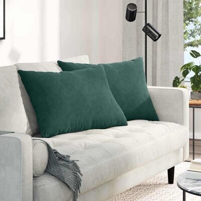 vidaXL Sofakissen 2 pcs Dunkelgrün 70 x 50 cm Cordstoff - Grün vidaXL Sofakissen 2 pcs Dunkelgrün 70 x 50 cm Cordstoff - Grün