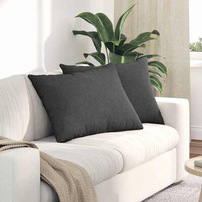vidaXL Sofakissen 2 pcs Dunkelgrau 70 x 50 cm Cordstoff - Grau vidaXL Sofakissen 2 pcs Dunkelgrau 70 x 50 cm Cordstoff - Grau