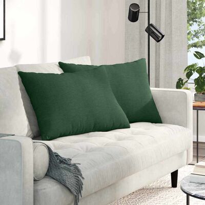 vidaXL Sofakissen 2 pcs Dunkelgrün 70 x 50 cm Cordstoff - Grün vidaXL Sofakissen 2 pcs Dunkelgrün 70 x 50 cm Cordstoff - Grün