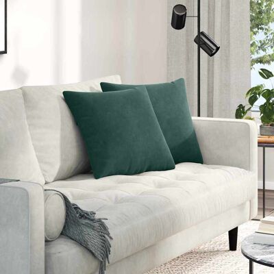 vidaXL Sofakissen 2 pcs Dunkelgrün 45 x 45 cm Cordstoff - Grün vidaXL Sofakissen 2 pcs Dunkelgrün 45 x 45 cm Cordstoff - Grün