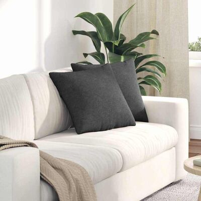 vidaXL Sofakissen 2 pcs Dunkelgrau 45 x 45 cm Cordstoff - Grau vidaXL Sofakissen 2 pcs Dunkelgrau 45 x 45 cm Cordstoff - Grau