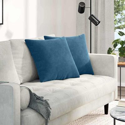 vidaXL Sofakissen 2 pcs Blau 50 x 50 cm Cordstoff - Blau vidaXL Sofakissen 2 pcs Blau 50 x 50 cm Cordstoff - Blau