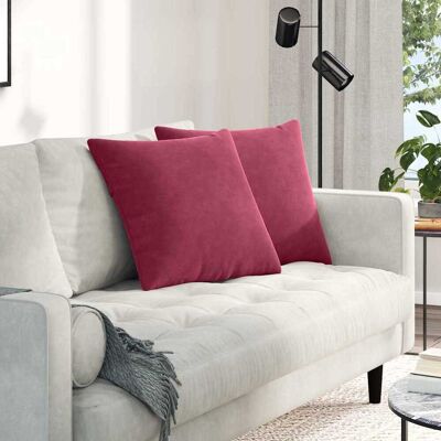 vidaXL Sofakissen 2 pcs Weinrot 50 x 50 cm Cordstoff - Rot vidaXL Sofakissen 2 pcs Weinrot 50 x 50 cm Cordstoff - Rot