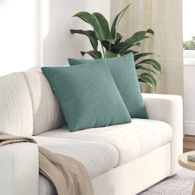 vidaXL Sofakissen 2 pcs Meergrün 50 x 50 cm Cordstoff - Grün vidaXL Sofakissen 2 pcs Meergrün 50 x 50 cm Cordstoff - Grün