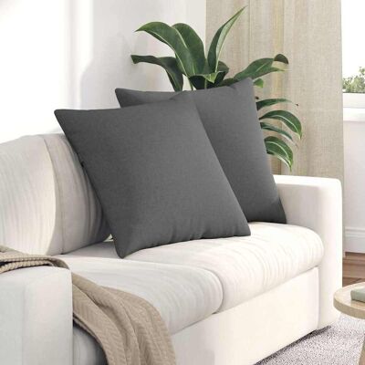 vidaXL Sofakissen 2 pcs Dunkelgrau 80 x 80 cm Stoff - Grau vidaXL Sofakissen 2 pcs Dunkelgrau 80 x 80 cm Stoff - Grau