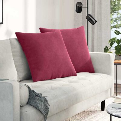 vidaXL Sofakissen 2 pcs Weinrot 80 x 80 cm Cordstoff - Rot vidaXL Sofakissen 2 pcs Weinrot 80 x 80 cm Cordstoff - Rot