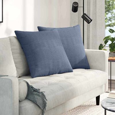 vidaXL Sofakissen 2 pcs Blau 80 x 80 cm Cordstoff - Blau vidaXL Sofakissen 2 pcs Blau 80 x 80 cm Cordstoff - Blau