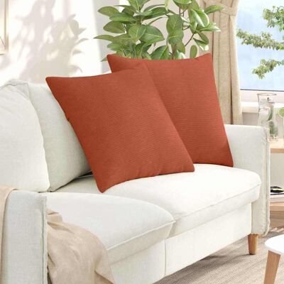 vidaXL Sofakissen 2 pcs Rot-Orange 80 x 80 cm Cordstoff - Orange vidaXL Sofakissen 2 pcs Rot-Orange 80 x 80 cm Cordstoff - Orange
