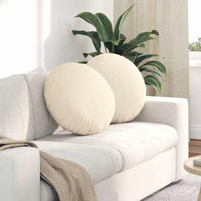 vidaXL Sitzkissen 2 pcs Creme Ø50 x 19 cm Cordstoff - Creme vidaXL Sitzkissen 2 pcs Creme Ø50 x 19 cm Cordstoff - Creme