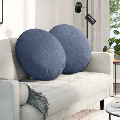 vidaXL Sitzkissen 2 pcs Blau Ø 80 cm Cordstoff - Blau vidaXL Sitzkissen 2 pcs Blau Ø 80 cm Cordstoff - Blau