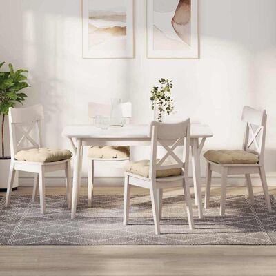 vidaXL Sitzkissen 4 pcs Creme 40 x 40 cm Mikrofaserstoff - Creme vidaXL Sitzkissen 4 pcs Creme 40 x 40 cm Mikrofaserstoff - Creme