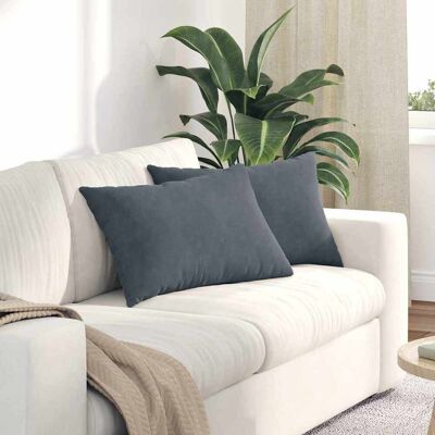 vidaXL Sofakissen 2 pcs Dunkelgrau 60 x 40 cm Cordstoff - Grau vidaXL Sofakissen 2 pcs Dunkelgrau 60 x 40 cm Cordstoff - Grau