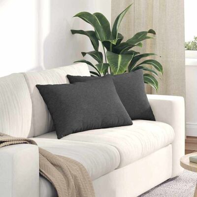 vidaXL Sofakissen 2 pcs Dunkelgrau 60 x 40 cm Cordstoff - Grau vidaXL Sofakissen 2 pcs Dunkelgrau 60 x 40 cm Cordstoff - Grau