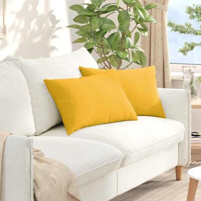 vidaXL Sofakissen 2 pcs Helles Gelb 60 x 40 cm Cordstoff - Gelb vidaXL Sofakissen 2 pcs Helles Gelb 60 x 40 cm Cordstoff - Gelb