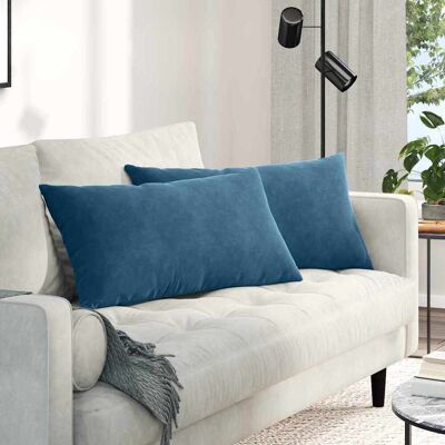 vidaXL Sofakissen 2 pcs Blau 80 x 40 cm Cordstoff - Blau vidaXL Sofakissen 2 pcs Blau 80 x 40 cm Cordstoff - Blau