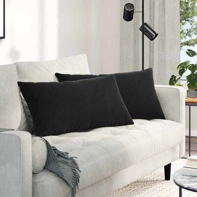 vidaXL Sofakissen 2 pcs Schwarz 80 x 40 cm Cordstoff - Schwarz vidaXL Sofakissen 2 pcs Schwarz 80 x 40 cm Cordstoff - Schwarz