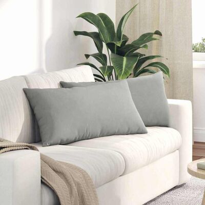 vidaXL Sofakissen 2 pcs Hellgrau 80 x 40 cm Stoff - Hellgrau vidaXL Sofakissen 2 pcs Hellgrau 80 x 40 cm Stoff - Hellgrau