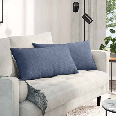 vidaXL Sofakissen 2 pcs Blau 80 x 40 cm Cordstoff - Blau vidaXL Sofakissen 2 pcs Blau 80 x 40 cm Cordstoff - Blau