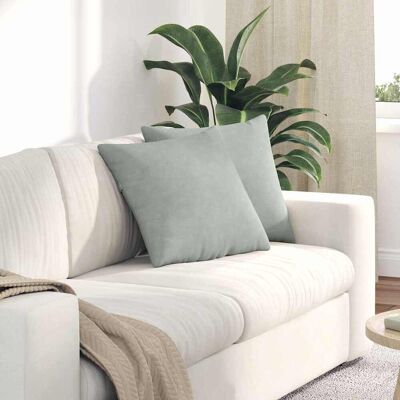 vidaXL Sofakissen 2 pcs Hellgrau 45 x 45 cm Cordstoff - Hellgrau vidaXL Sofakissen 2 pcs Hellgrau 45 x 45 cm Cordstoff - Hellgrau