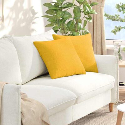 vidaXL Sofakissen 2 pcs Helles Gelb 45 x 45 cm Cordstoff - Gelb vidaXL Sofakissen 2 pcs Helles Gelb 45 x 45 cm Cordstoff - Gelb