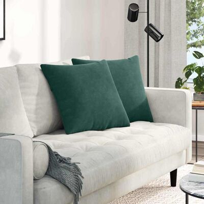 vidaXL Sofakissen 2 pcs Dunkelgrün 50 x 50 cm Cordstoff - Grün vidaXL Sofakissen 2 pcs Dunkelgrün 50 x 50 cm Cordstoff - Grün
