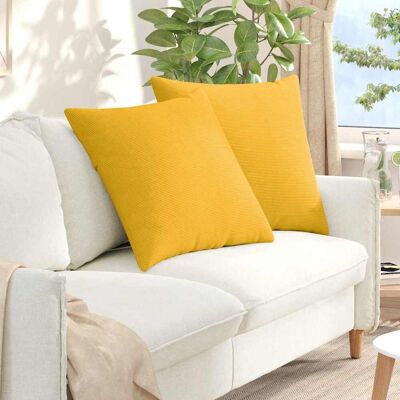vidaXL Sofakissen 2 pcs Helles Gelb 60 x 60 cm Cordstoff - Gelb vidaXL Sofakissen 2 pcs Helles Gelb 60 x 60 cm Cordstoff - Gelb