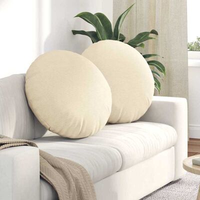 vidaXL Sitzkissen 2 pcs Creme Ø 80 cm Cordstoff - Creme vidaXL Sitzkissen 2 pcs Creme Ø 80 cm Cordstoff - Creme