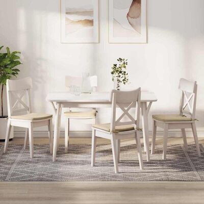 vidaXL Sitzkissen 4 pcs Creme 40 x 40 x 3 cm Mikrofaserstoff - Creme vidaXL Sitzkissen 4 pcs Creme 40 x 40 x 3 cm Mikrofaserstoff - Creme