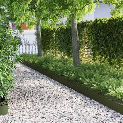 vidaXL Rasenkanten 10 pcs Olive Grün 103 x 0,05 x 22 cm Stahl - Olivgrün vidaXL Rasenkanten 10 pcs Olive Grün 103 x 0,05 x 22 cm Stahl - Olivgrün