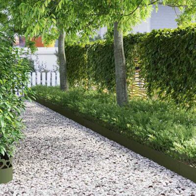 vidaXL Rasenkanten 10 pcs Olive Grün 103 x 0,05 x 22 cm Stahl - Olivgrün vidaXL Rasenkanten 10 pcs Olive Grün 103 x 0,05 x 22 cm Stahl - Olivgrün