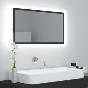 vidaXL LED-Badspiegel Grau 80x8,5x37 cm Acryl - Grau