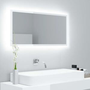 vidaXL LED-Badspiegel Hochglanz-Weiß 90x8,5x37 cm Acryl - Weiß