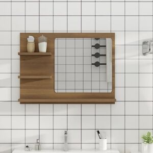 vidaXL Badspiegel Braun Eiche-Optik 60x10,5x45 cm Holzwerkstoff - Braun