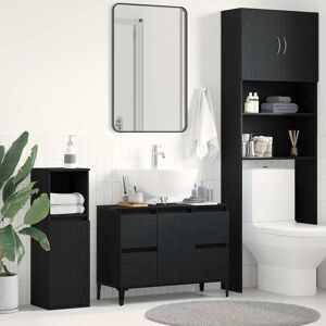 vidaXL Schwarze Eiche Badezimmerunterschrank - Badschrank vidaXL Schwarze Eiche Badezimmerunterschrank - Badschrank