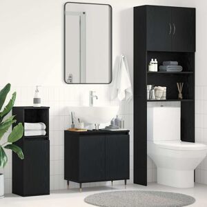 vidaXL Badezimmer Schrank Schwarze Eiche Holzwerkstoff Mittel Schlank vidaXL Badezimmer Schrank Schwarze Eiche Holzwerkstoff Mittel Schlank