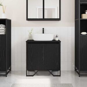 vidaXL Waschbeckenschrank mit Tür Schwarz Eichen-Optik 60 x 35 x 60 cm - Schwarz vidaXL Waschbeckenschrank mit Tür Schwarz Eichen-Optik 60 x 35 x 60 cm - Schwarz