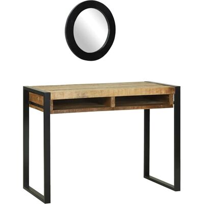 vidaXL Schminktisch mit Regal Braun 100 x 50 x 75 cm Massivholz Mango - Braun vidaXL Schminktisch mit Regal Braun 100 x 50 x 75 cm Massivholz Mango - Braun