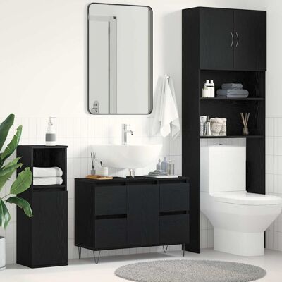 vidaXL Badezimmer Schrank Schwarzeiche Holzwerkstoff - Badezimmermöbel vidaXL Badezimmer Schrank Schwarzeiche Holzwerkstoff - Badezimmermöbel