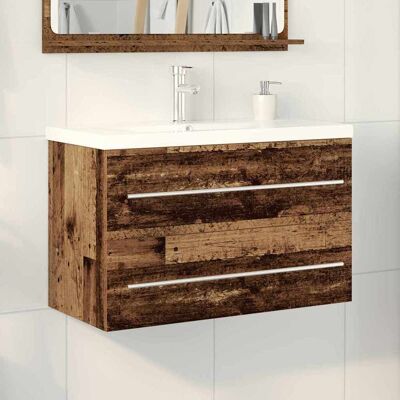 vidaXL Waschbeckenschrank Wandmontiert 2 pcs Altholz 80 x 38,5 x 48 cm - Braun vidaXL Waschbeckenschrank Wandmontiert 2 pcs Altholz 80 x 38,5 x 48 cm - Braun